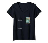Femme Art Moderne Juniso Graphic PAPL844 T-Shirt avec Col en V