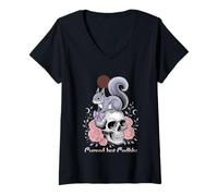 Femme Art Mystique maudit mais câlin T-Shirt avec Col en V