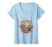 Femme Art rétro de Dirty Hoes Garden Society T-Shirt avec Col en V