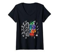 Femme Art vs Science - Physique Chimie Maths Nerd Artiste T-Shirt avec Col en V