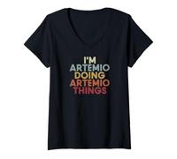 Femme Artemio Name Artemio Personalized Name First Given T-Shirt avec Col en V