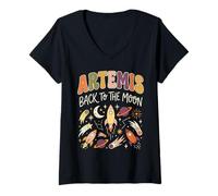 Femme Artemis : Retour vers l'espace Lunaire T-Shirt avec Col en V