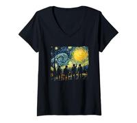 Femme Artemis Space Astronaut Space Suit Starry Night Graphic Art T-Shirt avec Col en V