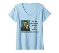 Femme Arthur Schopenhauer Citation Our Improvement We Need A Mirror T-Shirt avec Col en V