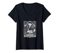 Femme Arthur Schopenhauer Le Monde comme Le fera la philosophie T-Shirt avec Col en V