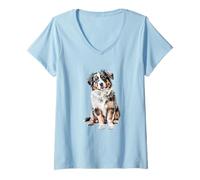Femme Article d'amant de Berger Australien pour Les Fans de Chiens T-Shirt avec Col en V