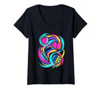 Femme Articles Scolaires Camarades Classe l'élève Début de l'école T-Shirt avec Col en V