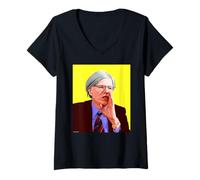 Femme Artiste et cinéaste Pop Art Andy Warhol 1980 Virginia Turbett T-Shirt avec Col en V