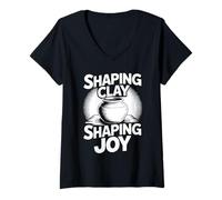 Femme Artistes en Poterie Shaping Joy Potier T-Shirt avec Col en V