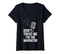 Femme Artistes vocaux et conteurs amusants T-Shirt avec Col en V
