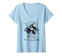 Femme Arty Goddess Of Spells Sorcière Mystique Sorcière en formation T-Shirt avec Col en V