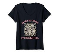 Femme as far as i know i'm lovely Female Medusa Funny Feminist T-Shirt avec Col en V