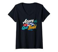 Femme Asere Q Bola, Que Bola Asere, Cuba Cuban Flag T-Shirt avec Col en V