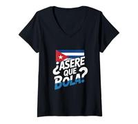Femme Asere Que Bola Donne Cubain drôle T-Shirt avec Col en V