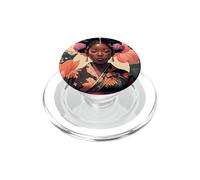 Femme Asiatique Noire Portant Un Kimono Art Afro-Asiatique PopSockets PopGrip pour MagSafe