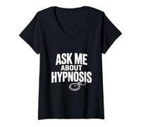 Femme Ask Me About Hypnose Funny Conversation Starter T-Shirt avec Col en V
