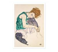 Femme assise - Egon Schiele, impression d'art, art mural expressionniste, peintures célèbres, art moderne décoration d'intérieur, idée cadeau, archivage mat, A2 (impression uniquement) - 59,4 x 42 cm