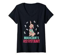 Femme Assistant du Magicien Sorcier Magie Truc Magicien T-Shirt avec Col en V