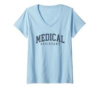 Femme Assistant médical MA CMA CMA Médecin Infirmière Assistant Étudiant T-Shirt avec Col en V