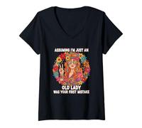 Femme Assuming I'm Just an Old Lady Your First Erreur T-Shirt avec Col en V