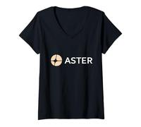 Femme Aster Crypto T-Shirt avec Col en V