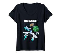 Femme Astro Bot Controller and Console Rescue Mission Video Game T-Shirt avec Col en V