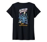 Femme Astro Kid Maze On Back Space Game Art pour enfants et papas T-Shirt avec Col en V