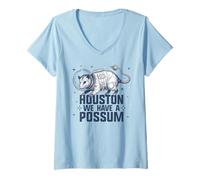 Femme Astronaute Possum - Opossum Pun Houston Space Trash Cat T-Shirt avec Col en V