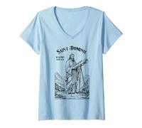 Femme Astronomie Astronome Patron Saint Dominique Astromères Science T-Shirt avec Col en V