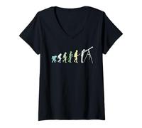 Femme Astronomie Evolution Télescope Astronome Galaxie Étoiles T-Shirt avec Col en V