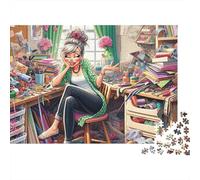 Femme astucieuse 1000 Pièces Puzzle Adulte Impression HD Anti-Stress pour S'amuser pour Débutants pour Collectionner Édition Limitée 38x26cm/1000pcs