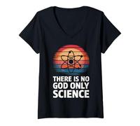 Femme Athée There is No God Only Science T-Shirt avec Col en V