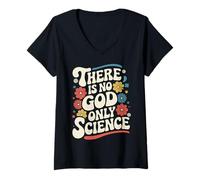 Femme Athée There is No God Only Science T-Shirt avec Col en V