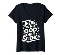 Femme Athée There is No God Only Science T-Shirt avec Col en V