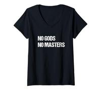 Femme Athéisme, liberté, Libre penseur - Pas de Dieux, Pas de maîtres T-Shirt avec Col en V