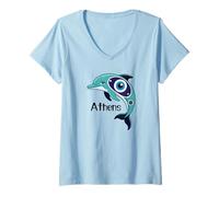 Femme Athènes Grèce - Souvenir de Grèce - Athènes T-Shirt avec Col en V