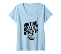 Femme Athlète de réalité virtuelle : Champion de Jeu en VR Gear T-Shirt avec Col en V