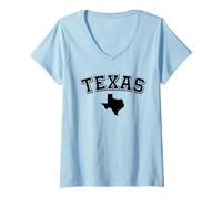 Femme Athlète Vintage Texas Lone Star State Desert Texan Cowboy TX T-Shirt avec Col en V