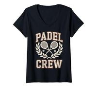 Femme Athlétisme Universitaire Padel Crew pour Les Fans d'athlètes Sportifs T-Shirt avec Col en V