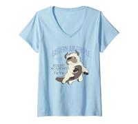 Femme ATLA Eastern Air Temple Flight Academy Yip-Yip Anime T-Shirt avec Col en V