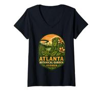 Femme Atlanta Botanical Garden Chemise florale Muse Skyline View T-Shirt avec Col en V