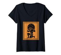 Femme Atlas Titan avec Globe céleste Mythologie Grecque Histoire T-Shirt avec Col en V