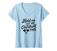 Femme Attendez-Moi de trop Penser à cet Humour Amusant de Pickleball Partner T-Shirt avec Col en V