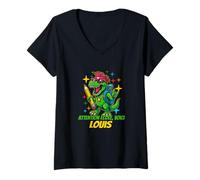 Femme Attention Ecole, Voici Louis Design personnalisées T-Shirt avec Col en V