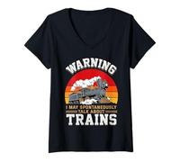 Femme Attention, il se peut que je parle spontanément des trains T-Shirt avec Col en V