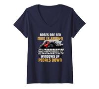 Femme ATV Off Road 4 Wheeler Quad Racing SxS Riding Funny Offroad T-Shirt avec Col en V