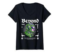 Femme Au-delà Binaire Sci FI Cyberpunk Futuriste Android T-Shirt avec Col en V