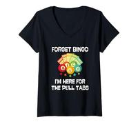 Femme Au Diable Le Bingo, Je suis Là pour Les Jeux À Gratter T-Shirt avec Col en V