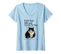 Femme Au Diable Le régime Donne Moi Mon Jambon T-Shirt avec Col en V