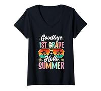 Femme Au revoir 1ère année Bonjour d'été Première année T-Shirt avec Col en V